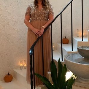 Gold Sequin Bridesmaid Dress